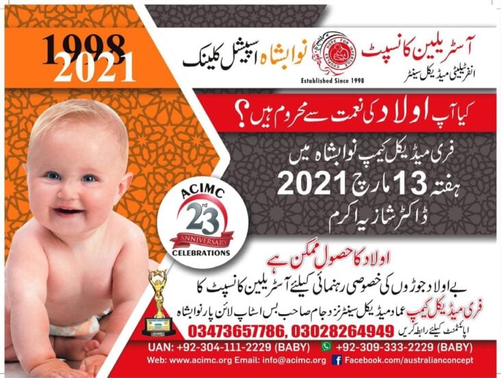 Australian Concept Nawabshah Free Infertility Special Camp
